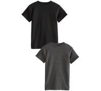 NEXT Jungen Kurzärmelige Thermo-T-Shirts im 2er-Pack Black/Charcoal Grey 122-128