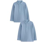 NEXT Jungen Langärmelige Polo-Shirts im 2er-Pack Blau Numeric_128