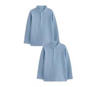 NEXT Jungen Langärmelige Polo-Shirts im 2er-Pack Blau Numeric_146