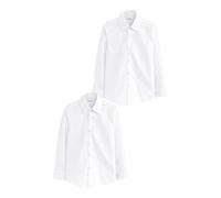 NEXT Jungen Langärmelige Stretch-Hemden, 2er-Pack Weiß Numeric_176