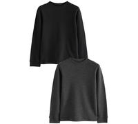 NEXT Jungen Langärmelige Thermo-Oberteile im 2er-Pack Black/Charcoal Numeric_146-numeric_152