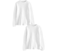 NEXT Jungen Langärmelige Thermo-Oberteile im 2er-Pack Weiß Numeric_146-numeric_152