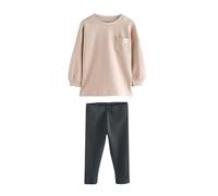 NEXT Jungen Langarmoberteil und Leggings im Set Stein 104-110