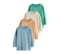 NEXT Jungen Langarmshirts mit Grafik-Print, 4er-Pack Minerals Food Character Embroidery 68-74