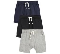NEXT Jungen Leichte Jerseyshorts, 3er-Pack Marineblau/Grau/Schwarz 86-92