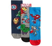 NEXT Jungen lizenzierte Superhero Socken mit hohem Baumwollanteil, 3er-Pack Marvel Avengers 31-36