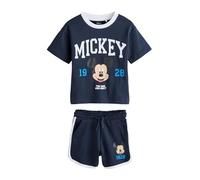 NEXT Jungen Mickey Mouse T-Shirt und Shorts im Set Navy Blue/White numeric_86-numeric_92