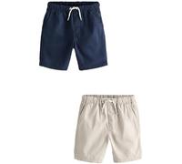 NEXT Jungen Schlupf-Shorts im 2er-Pack, Reguläre Passform Marineblau/Steincreme 10 Jahre