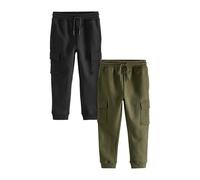 NEXT Jungen Slim Fit Cargo-Jogginghose, 2er Pack Black/Green 128