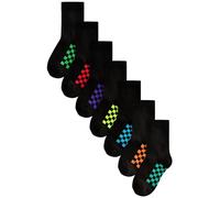 NEXT Jungen Socken, 7er-Pack Black Checkerboard 41-44
