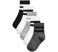 NEXT Jungen Socken mit gepolstertem Fußbett, 5er-Pack Monochrom 26.5-30.5