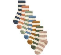 NEXT Jungen Socken mit hohem Baumwollanteil, 7er-Pack Wide Stripe 26.5-30.5