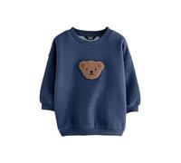 NEXT Jungen Standard Gemustertes Sweatshirt aus 100% Baumwolle Navy Blue Bear 110-116