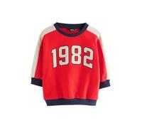 NEXT Jungen Standard Gemustertes Sweatshirt aus 100% Baumwolle Red 1982 98-104