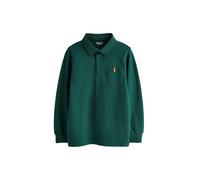 NEXT Jungen Standard Langärmeliges Polo-Shirt Dunkelgrün 116