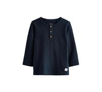 NEXT Jungen Standard Langarmshirt mit Henley-Ausschnitt Marineblau 86-92