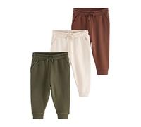 NEXT Jungen Weiche Jogginghose im 3er-Pack Khaki Green/Rust Brown/Ecru 104-110