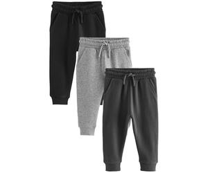 NEXT Jungen Weiche Jogginghose im 3er-Pack Schwarz/Charcoal/Grau 98-104