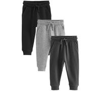 NEXT Jungen Weiche Jogginghose im 3er-Pack Schwarz/Charcoal/Grau Numeric_116-numeric_122