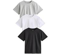 NEXT Mädchen 3er-Pack Oversized T-Shirts Schwarz/Weiß/Grau 164