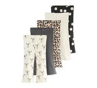 NEXT Mädchen Ausgestellte Leggings im 5er-Pack Animal Print 62-68