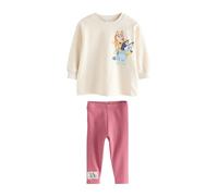 NEXT Mädchen Bluey Langarmoberteil und Leggings im Set Ecru White 104-110