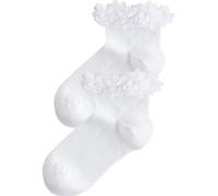 NEXT Mädchen Brautjungfernsöckchen mit hohem Baumwollanteil, 2er-Pack Weiß 31-36
