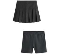 NEXT Mädchen Faltenrock mit Shorts, 2er-Pack Grau 164
