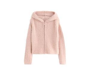 NEXT Mädchen Flauschige Kapuzenjacke mit durchgehendem Reißverschluss