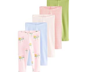 NEXT Mädchen Gerippte Leggings im 5er-Pack Light Pink 98-104