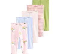 NEXT Mädchen Gerippte Leggings im 5er-Pack Light Pink Numeric_80-Numeric_86