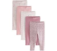 NEXT Mädchen Gerippte Leggings im 5er-Pack Rosa 98-104