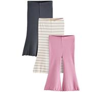 NEXT Mädchen Gerippte Leggings mit Schlag, 3er-Pack Core 92-98