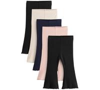NEXT Mädchen Gerippte Leggings mit Schlag, 5er-Pack Mehrfach 92-98