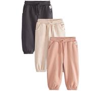 NEXT Mädchen Jogginghosen, 3er-Pack Charcoal/Cream/Tan 18 Monate