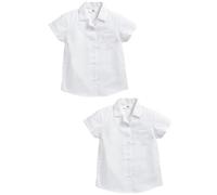 NEXT Mädchen Kurzärmelige Schulhemden Reverskragen, 2er-Pack Weiß Numeric_116
