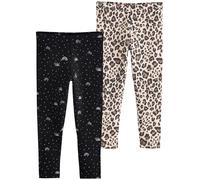 NEXT Mädchen Leggings, 2er-Pack Black Rainbow/Animal 122