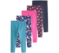 NEXT Mädchen Leggings, 5er-Pack Navy/Pink Rainbow Unicorn 104