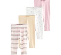 NEXT Mädchen Leggings, 5er-Pack Rosa/Weiß 104-110