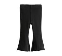 NEXT Mädchen Standard Gerippte Leggings mit ausgestelltem Bein Schwarz 92-98