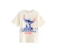 NEXT Mädchen Standard Lizenziertes Oversized Fit T-Shirt aus 100% Baumwolle, Disney lilo und Stitch Weiß 164