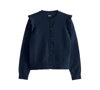 NEXT Mädchen Standard Schul-Strickjacke mit gerüschten Schultern Marineblau 152