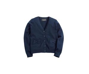 NEXT Mädchen Standard Strickjacke mit schleifenverzierten Taschen Marineblau Numeric_128