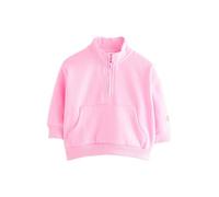 NEXT Mädchen Standard Sweatshirt mit halblangem Reißverschluss Bright Pink 110-116