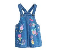 NEXT Mädchen Standard Trägerkleid aus Denim Mid Blue Character Numeric_80-Numeric_86