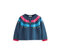 NEXT Mädchen Strickjacke mit Herzmuster Marineblau Numeric_110-numeric_116