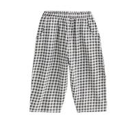 NEXT Mädchen Strukturierte Hose mit weitem Bein Black/White Gingham 104-110