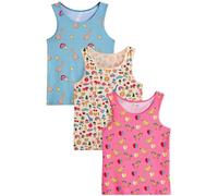 NEXT Mädchen Trägerhemden mit Feenmuster, 3er-Pack Rosa/Blau 92-98