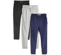 NEXT Mädchen Weiche Jersey-Jogginghose, 3er-Pack Marineblau/Grau/Schwarz 122