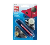 PRYM Nähfrei-Druckknopf Anorak, Dessin Spirit, 20mm, altsilber, 100% Messing, Bekleidungsverschlüsse, Knöpfe